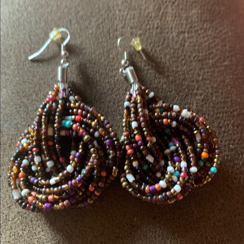 Multi Colored Beaded Earrings